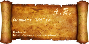 Adamecz Róza névjegykártya